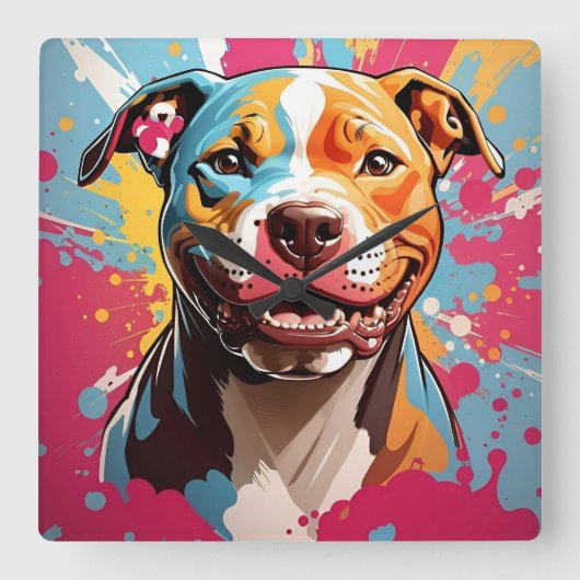 Staffordshire Birthday Fun Vierkante Klok (Voorkant)