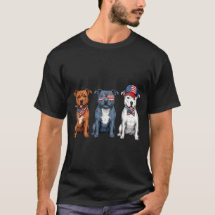 Staffordshire Bull Terrier 4 juli Vlag Hond T-shirt
