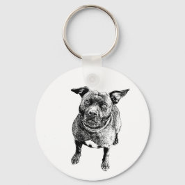 Staffordshire Bull Terrier art style Sleutelhanger