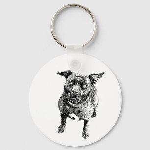 Staffordshire Bull Terrier art style Sleutelhanger