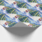 Staffordshire Bull Terrier at Christmas Tree Farm  Cadeaupapier (Hoek)