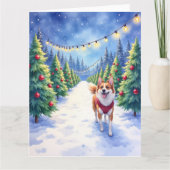 Staffordshire Bull Terrier at Christmas Tree Farm  Kaart (Voorkant)