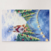Staffordshire Bull Terrier at Christmas Tree Farm  Legpuzzel (Horizontaal)