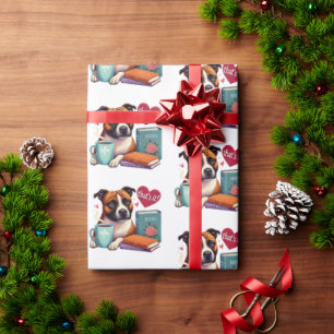 Staffordshire Bull Terrier Book Lover papier