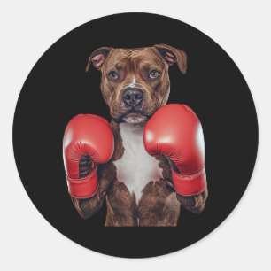 Staffordshire Bull Terrier Boxing Ronde Sticker