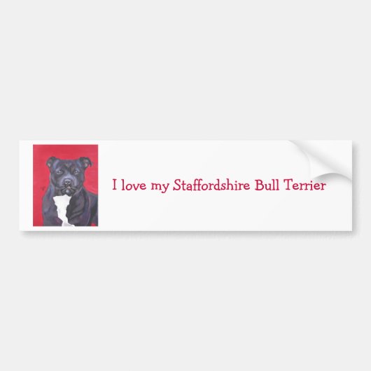 Staffordshire Bull Terrier bumper sticker (Voorkant)