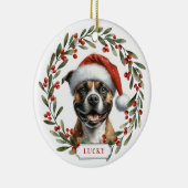 Staffordshire Bull Terrier Ceramic Circle Ornament (Rechts)