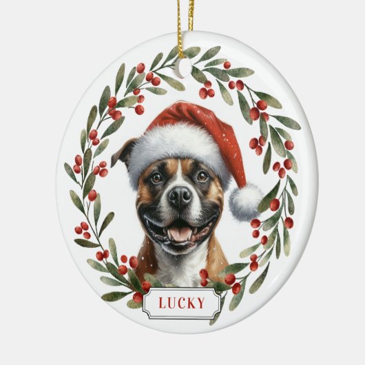 Staffordshire Bull Terrier Ceramic Circle Ornament (Links)