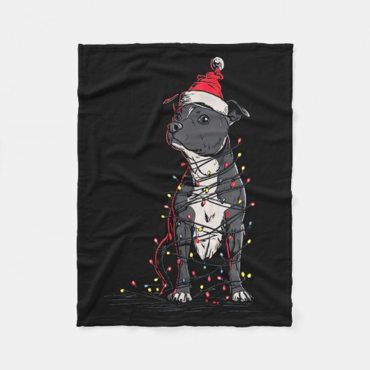 Staffordshire Bull Terrier Christmas Graphics Dog  Fleece Deken (Voorkant)