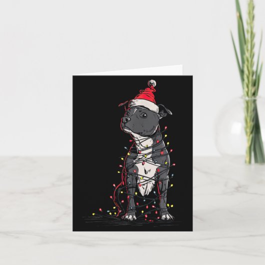 Staffordshire Bull Terrier Christmas Graphics Dog  Kaart (Voorkant)