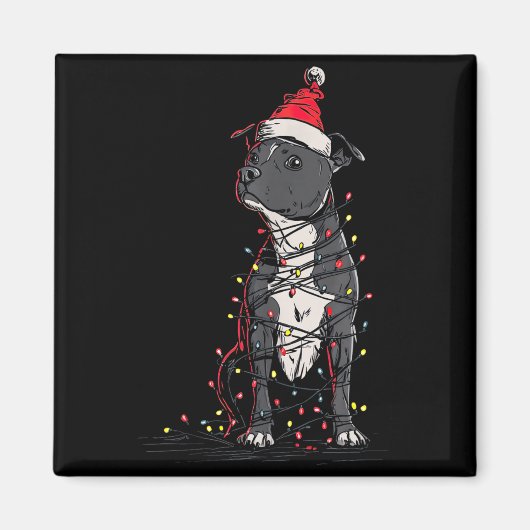 Staffordshire Bull Terrier Christmas Graphics Dog  Magneet (Voorkant)