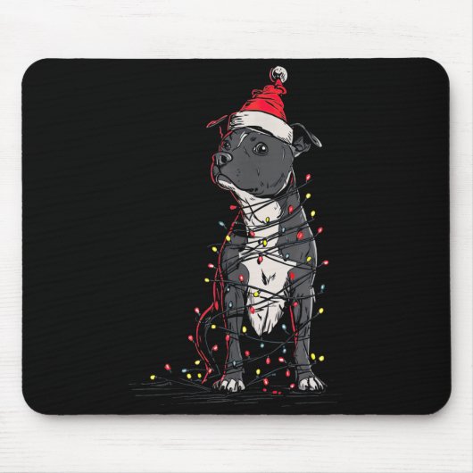 Staffordshire Bull Terrier Christmas Graphics Dog  Muismat (Voorkant)