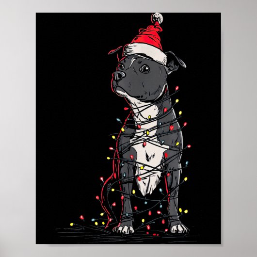 Staffordshire Bull Terrier Christmas Graphics Dog  Poster (Voorkant)