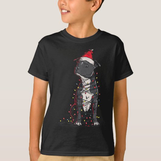 Staffordshire Bull Terrier Christmas Graphics Dog  T-shirt (Voorkant)