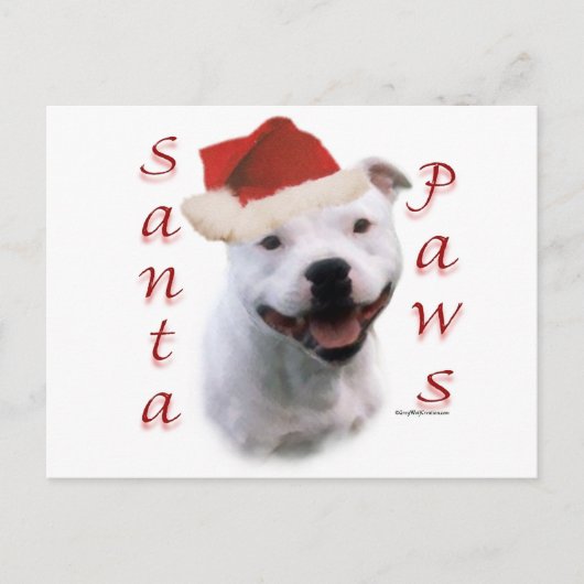 Staffordshire Bull terrier de Poten van de Feestdagenkaart (Voorkant)