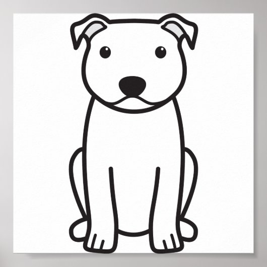 Staffordshire Bull Terrier Dog Cartoon Poster (Voorkant)