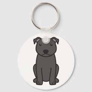 Staffordshire Bull Terrier Dog Cartoon Sleutelhanger