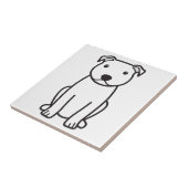 Staffordshire Bull Terrier Dog Cartoon Tegeltje (Zijkant)