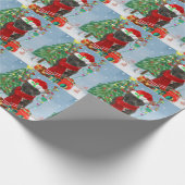 Staffordshire Bull Terrier Dog in Snow met Kerstmi Cadeaupapier (Hoek)