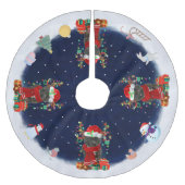 Staffordshire Bull Terrier Dog Laat het sneeuwen Kerstboom Rok (Voorkant)