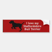 Staffordshire Bull Terrier Dog Love Bumpersticker (Voorkant)