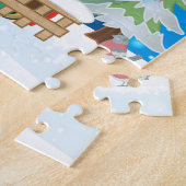 Staffordshire Bull Terrier dog met kerstcadeau Legpuzzel (Zijkant)