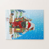 Staffordshire Bull Terrier dog met kerstcadeau Legpuzzel (Horizontaal)