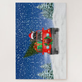 Staffordshire Bull Terrier dog met kerstcadeau Legpuzzel (Verticaal)