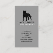 Staffordshire Bull Terrier Dog Silhouette Verticaa Visitekaartje (Voorkant)