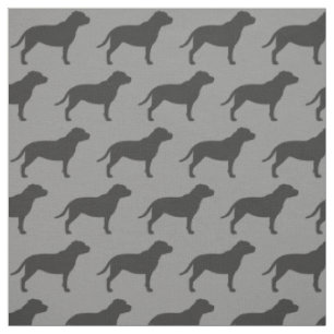 Staffordshire Bull Terrier Dog Silhouettes Pattern Stof