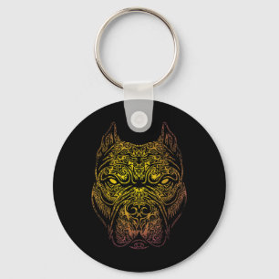 Staffordshire Bull Terrier Dog Tribal Tattoo Sleutelhanger