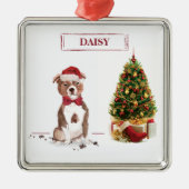 Staffordshire Bull Terrier Funny Kersthond Metalen Ornament (Voorkant)