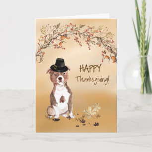 Staffordshire Bull Terrier Funny Pet Thanksgiving Kaart