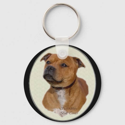 Staffordshire Bull Terrier Gifts Sleutelhanger (Voorkant)