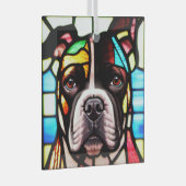 Staffordshire Bull Terrier "Glas in lood" Glas Ornament (Voorkant Rechts)