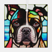 Staffordshire Bull Terrier "Glas in lood" Glas Ornament (Achterkant)