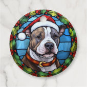 Staffordshire Bull Terrier Glas in lood Kerst Bedankjes Labels (Achterkant)