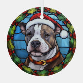 Staffordshire Bull Terrier Glas in lood Kerst Glas Ornament (Achterkant)