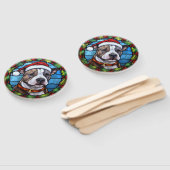 Staffordshire Bull Terrier Glas in lood Kerst Handwaaier (Niet-gemonteerd)