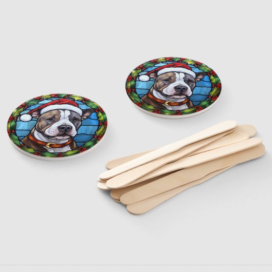 Staffordshire Bull Terrier Glas in lood Kerst Handwaaier (Niet-gemonteerd)