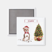 Staffordshire Bull Terrier Grappige Kerst Hond Magneet (Voorkant / Achterkant)
