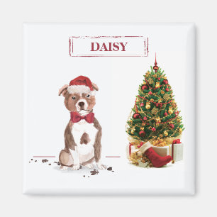 Staffordshire Bull Terrier Grappige Kerst Hond Magneet