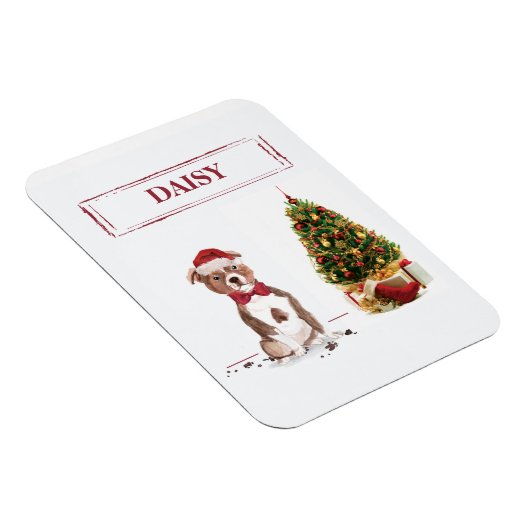 Staffordshire Bull Terrier Grappige Kerst Hond Magneet (Rechterzijde)