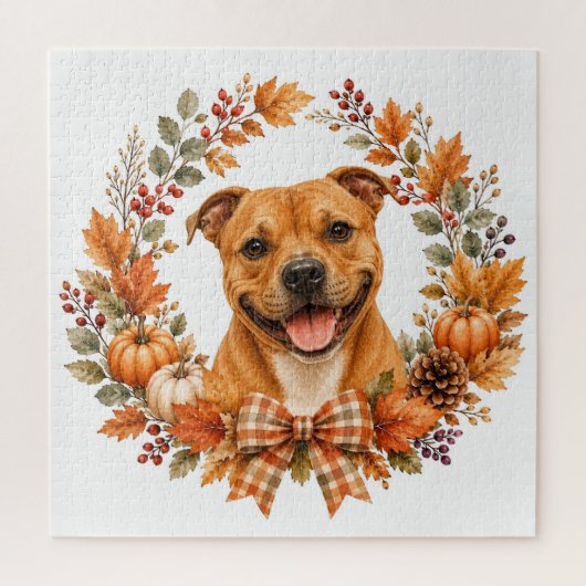 Staffordshire Bull Terrier Herfst Legpuzzel (Verticaal)