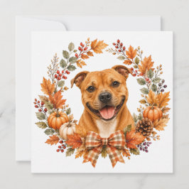 Staffordshire Bull Terrier Herfst Notitiekaartje