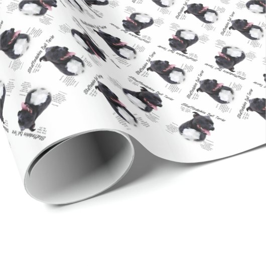 Staffordshire Bull Terrier History Design Cadeaupapier (Rol Hoek)