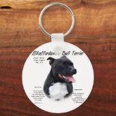 Staffordshire Bull Terrier History Design Sleutelhanger (Voorkant)
