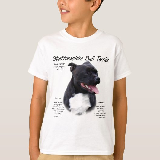 Staffordshire Bull Terrier History Design T-shirt (Voorkant)