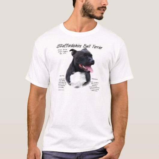 Staffordshire Bull Terrier History Design T-shirt (Voorkant)