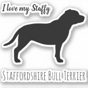 Staffordshire Bull Terrier Hondensilhouet Sticker